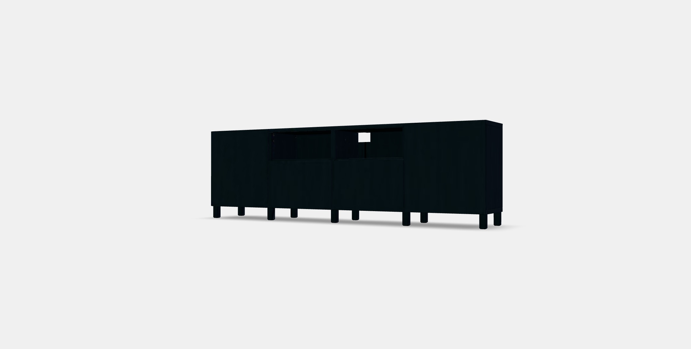 BESTA TV bench with doors and drawers 1 Low-poly 3D model_12