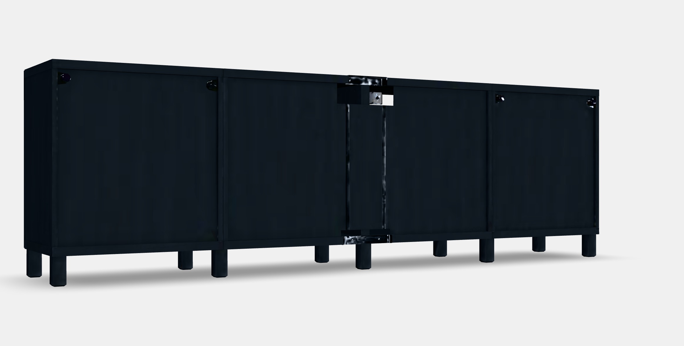 BESTA TV bench with doors and drawers 1 Low-poly 3D model_3