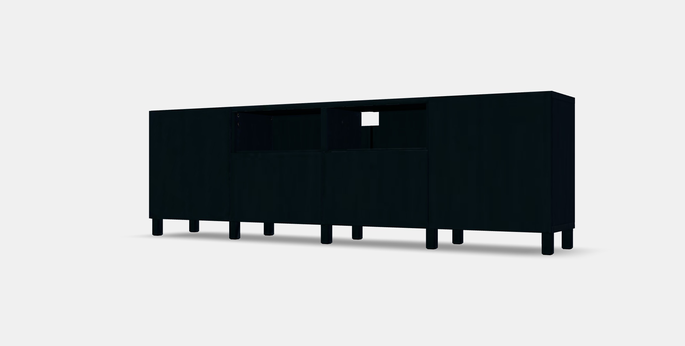BESTA TV bench with doors and drawers 1 Low-poly 3D model_13