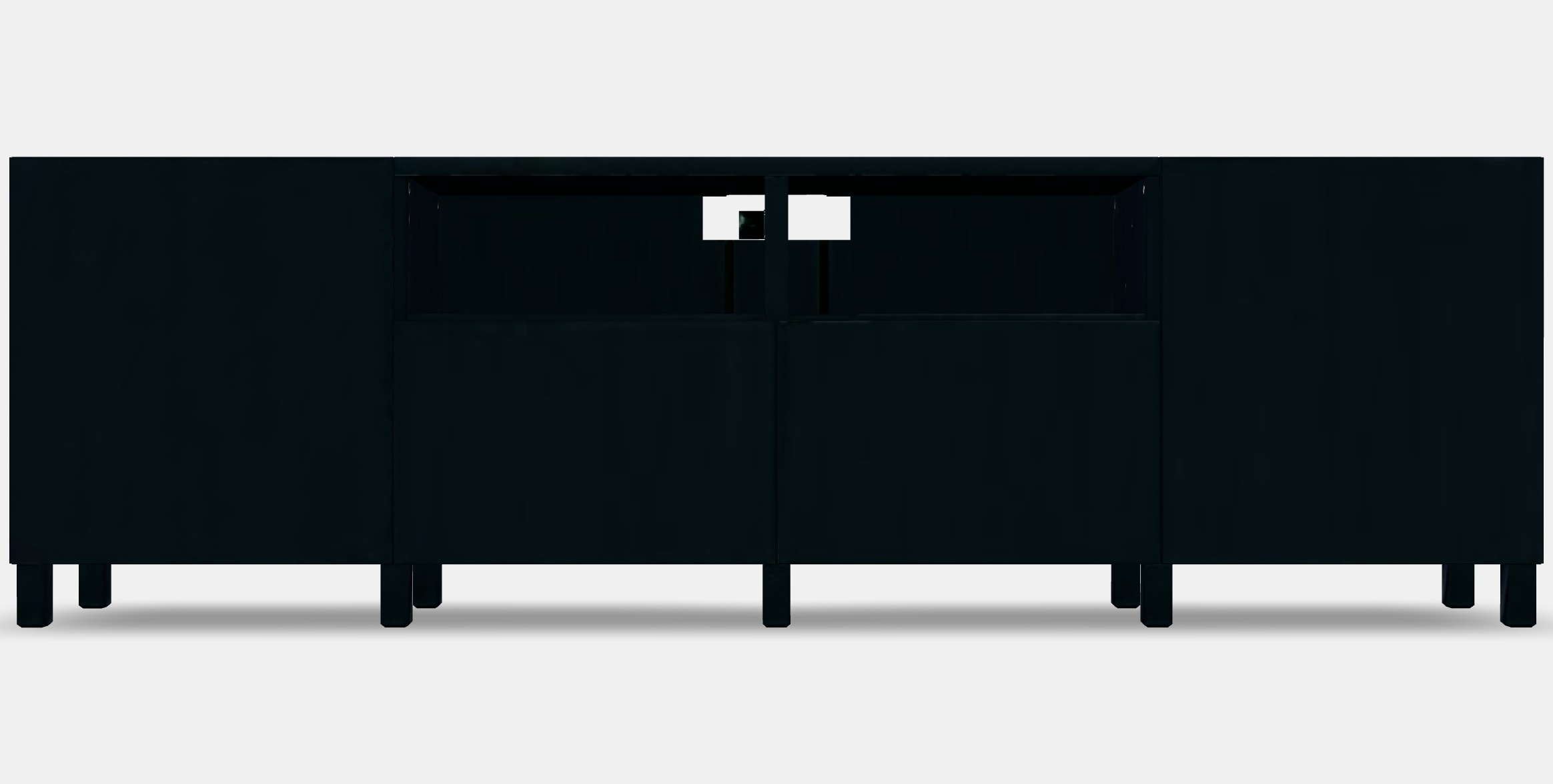 BESTA TV bench with doors and drawers 1 Low-poly 3D model_11