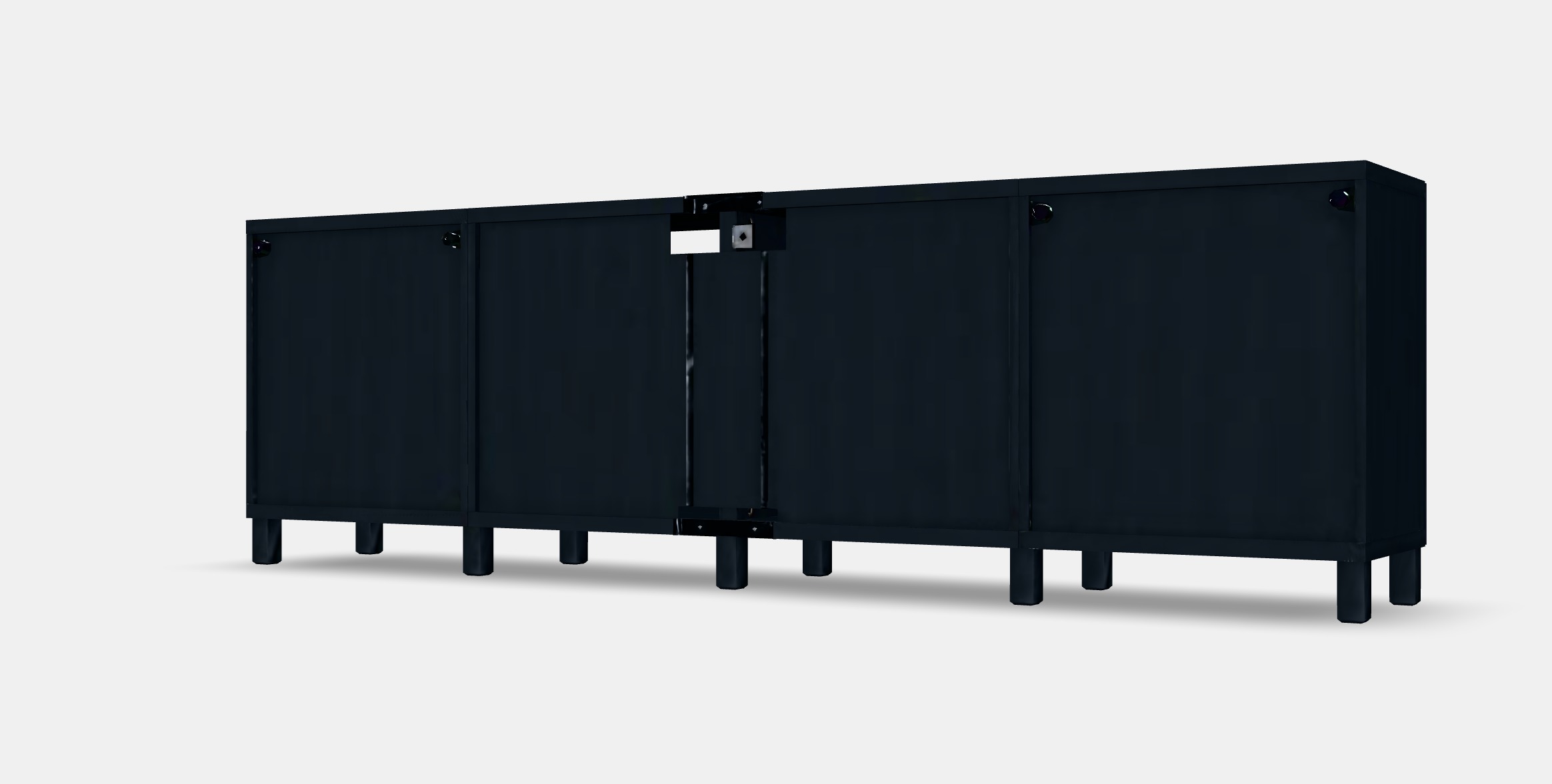 BESTA TV bench with doors and drawers 1 Low-poly 3D model_6