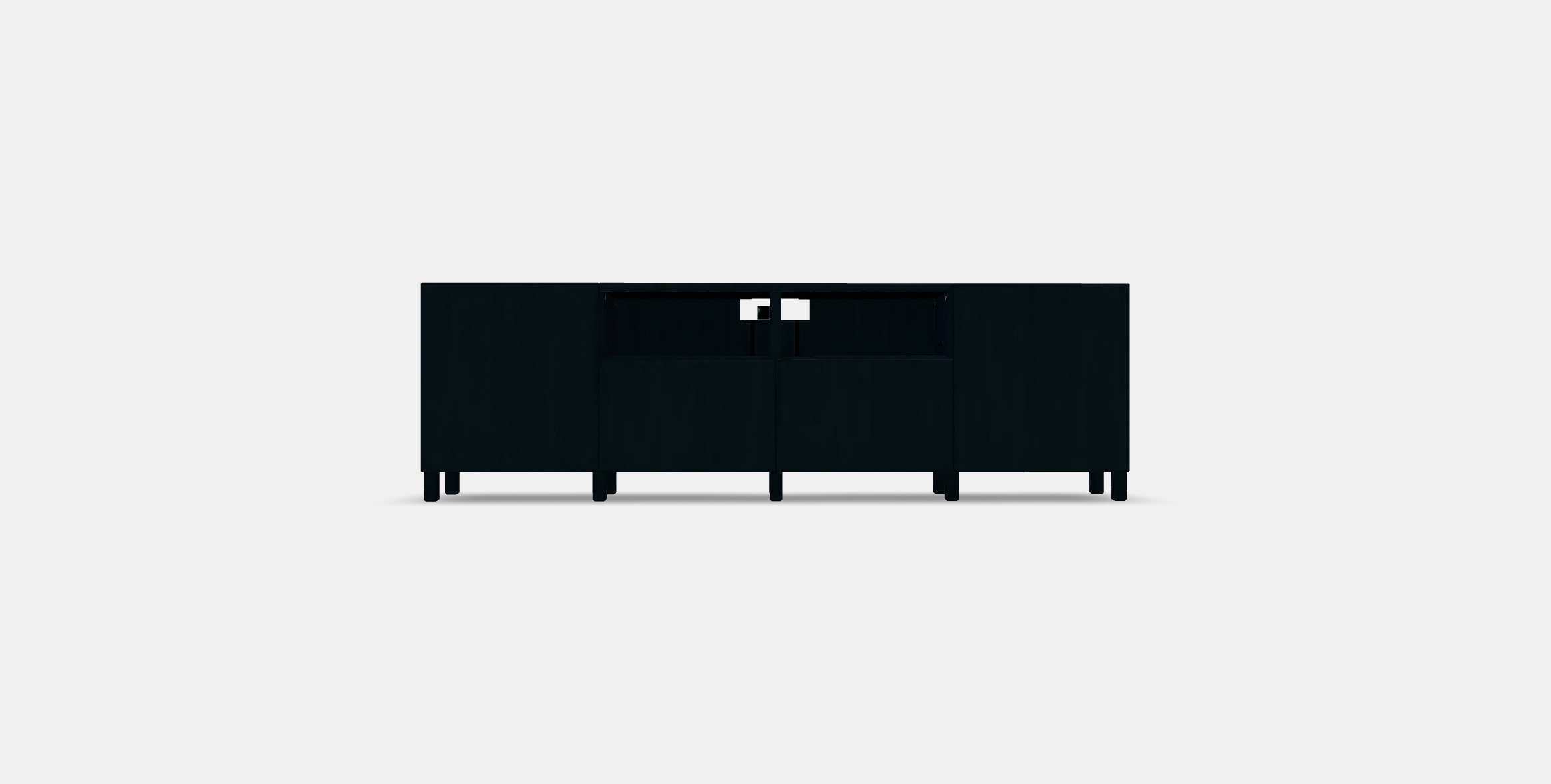 BESTA TV bench with doors and drawers 1 Low-poly 3D model_10