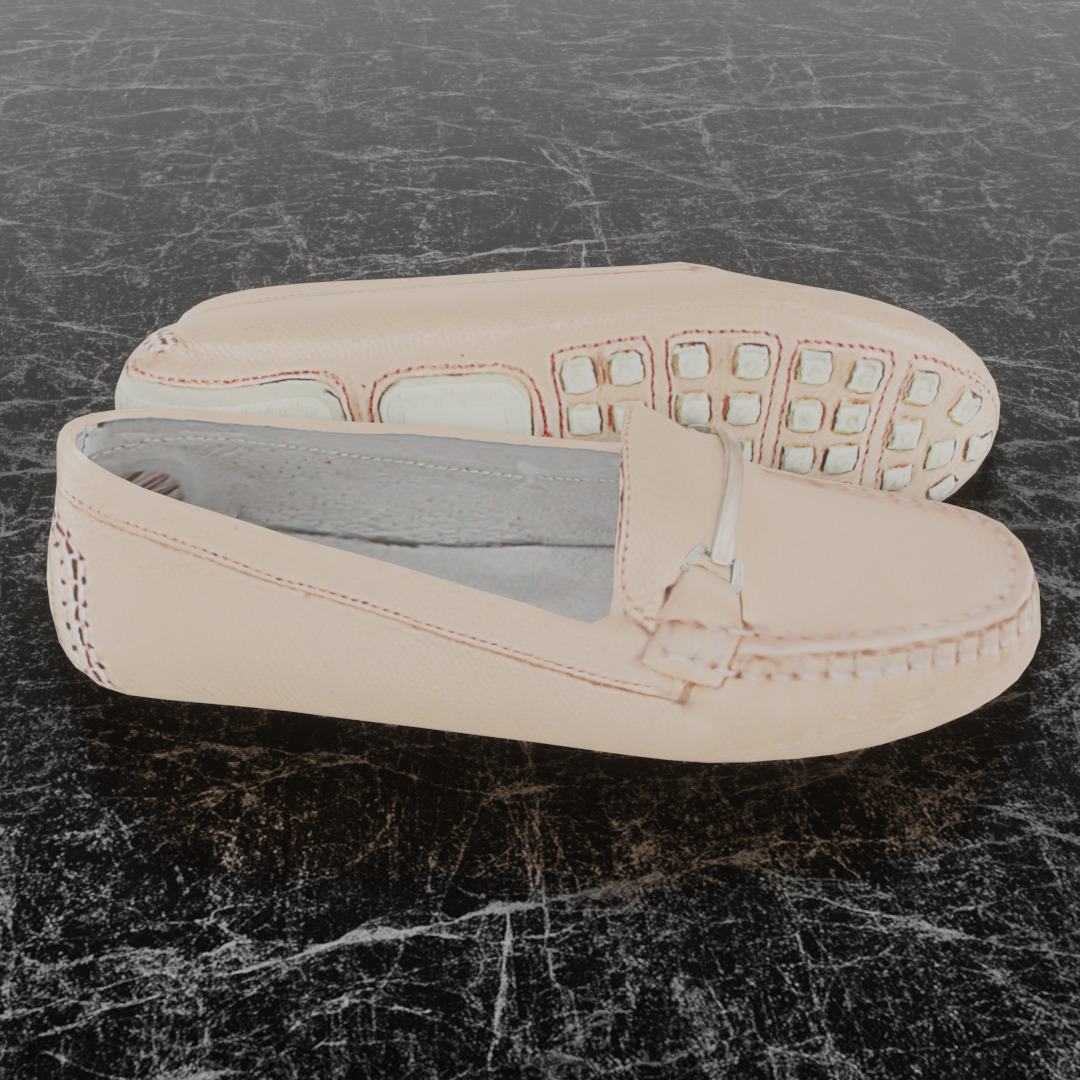 Buckled Womens 3D Shoes - Beige 3D model_4
