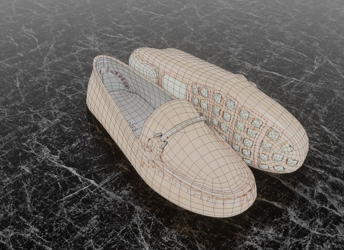 Buckled Womens 3D Shoes - Beige 3D model_11