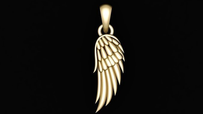 Gold Angel Wing Pendant for men and women 3d printable  Free 3D print model