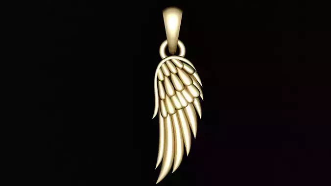 Gold Angel Wing Pendant for men and women 3d printable 