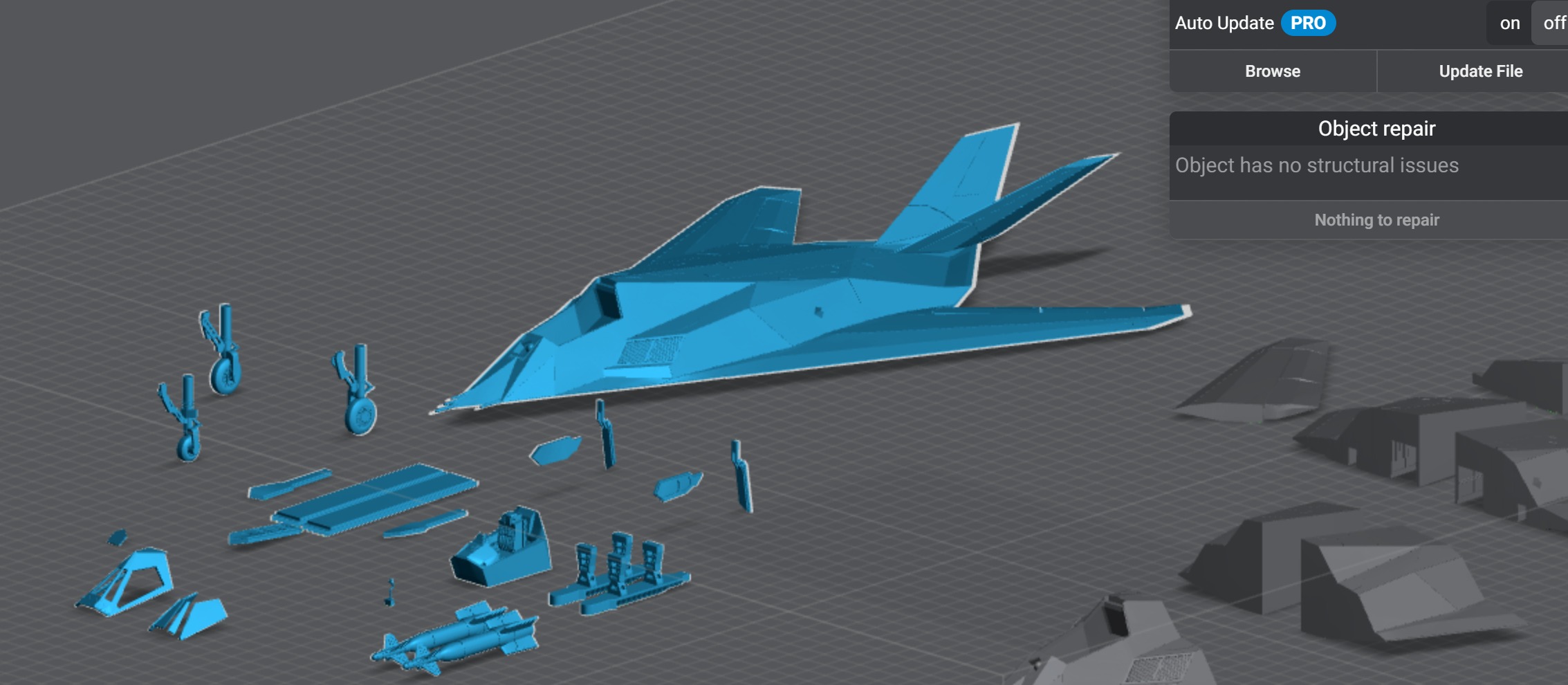 F117 Nighthawk Scale model  3D print model_10