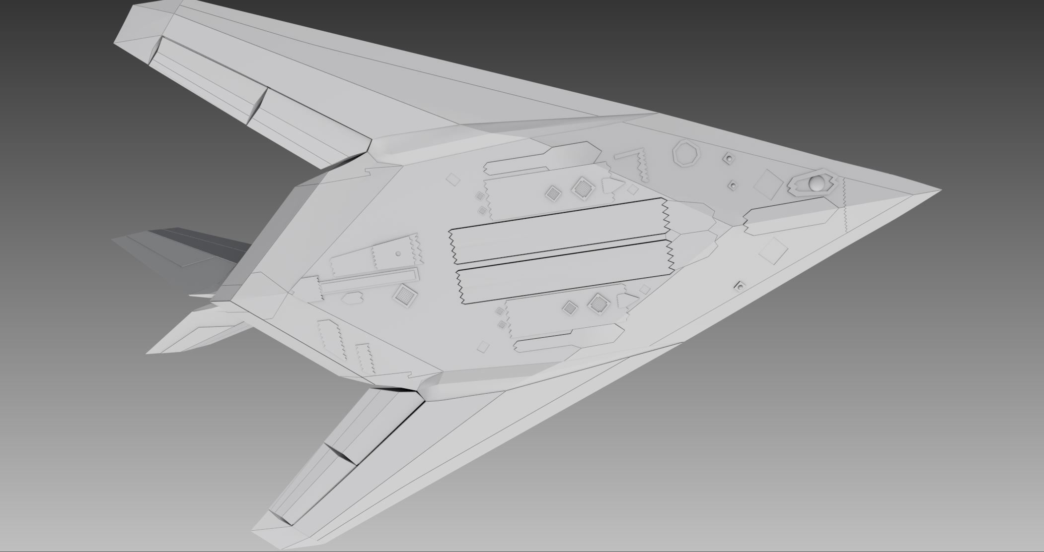 F117 Nighthawk Scale model  3D print model_8