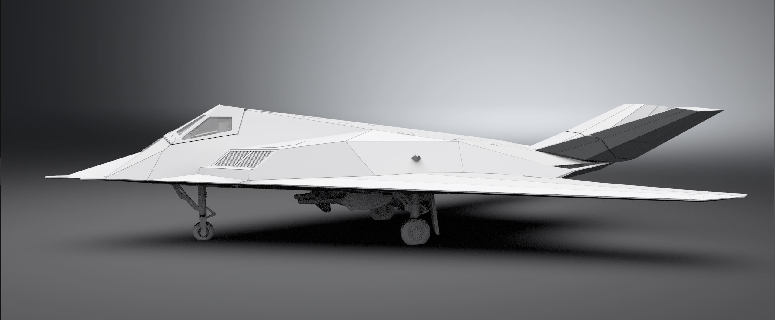 F117 Nighthawk Scale model  3D print model_3