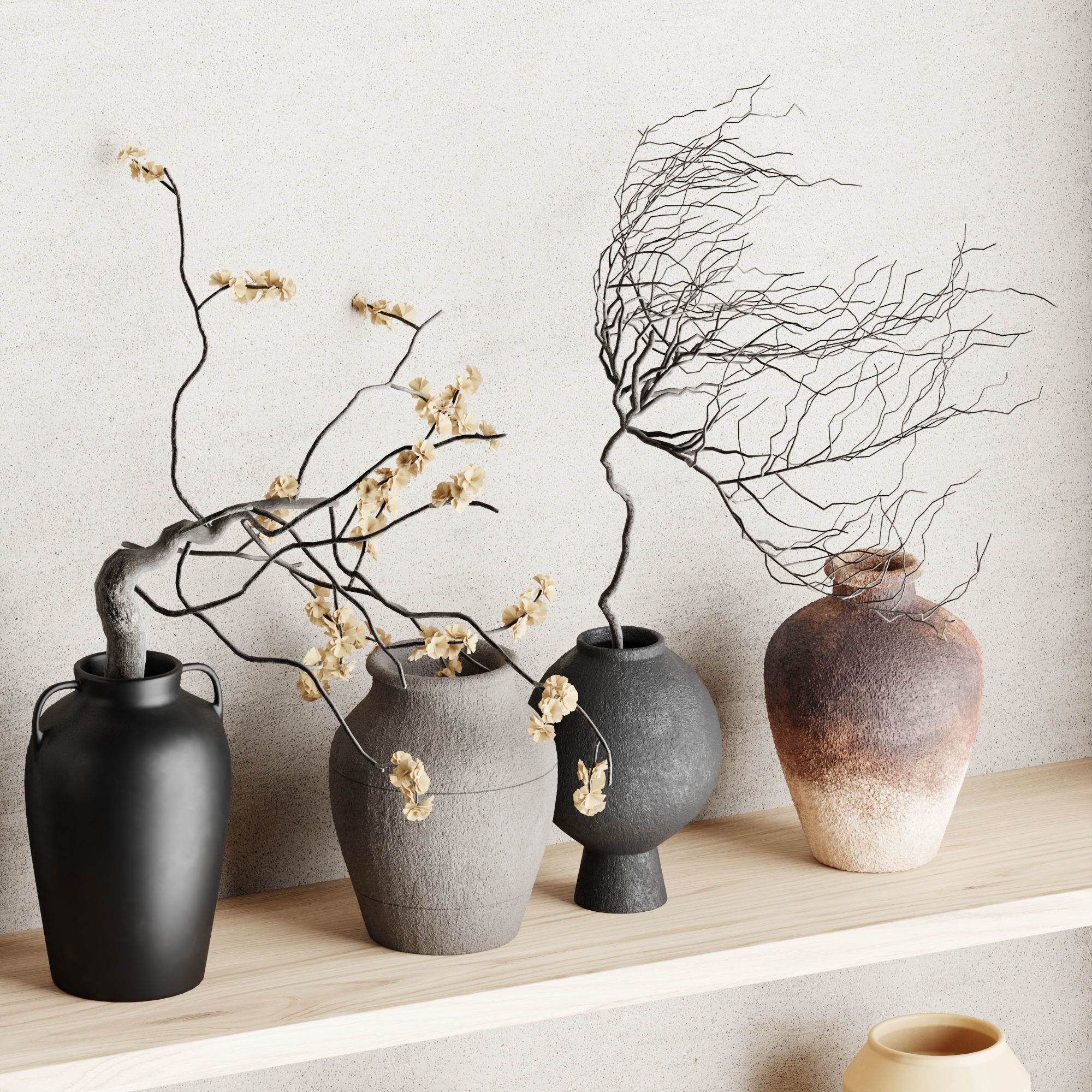 Set of decorative vases 001 3D model_2