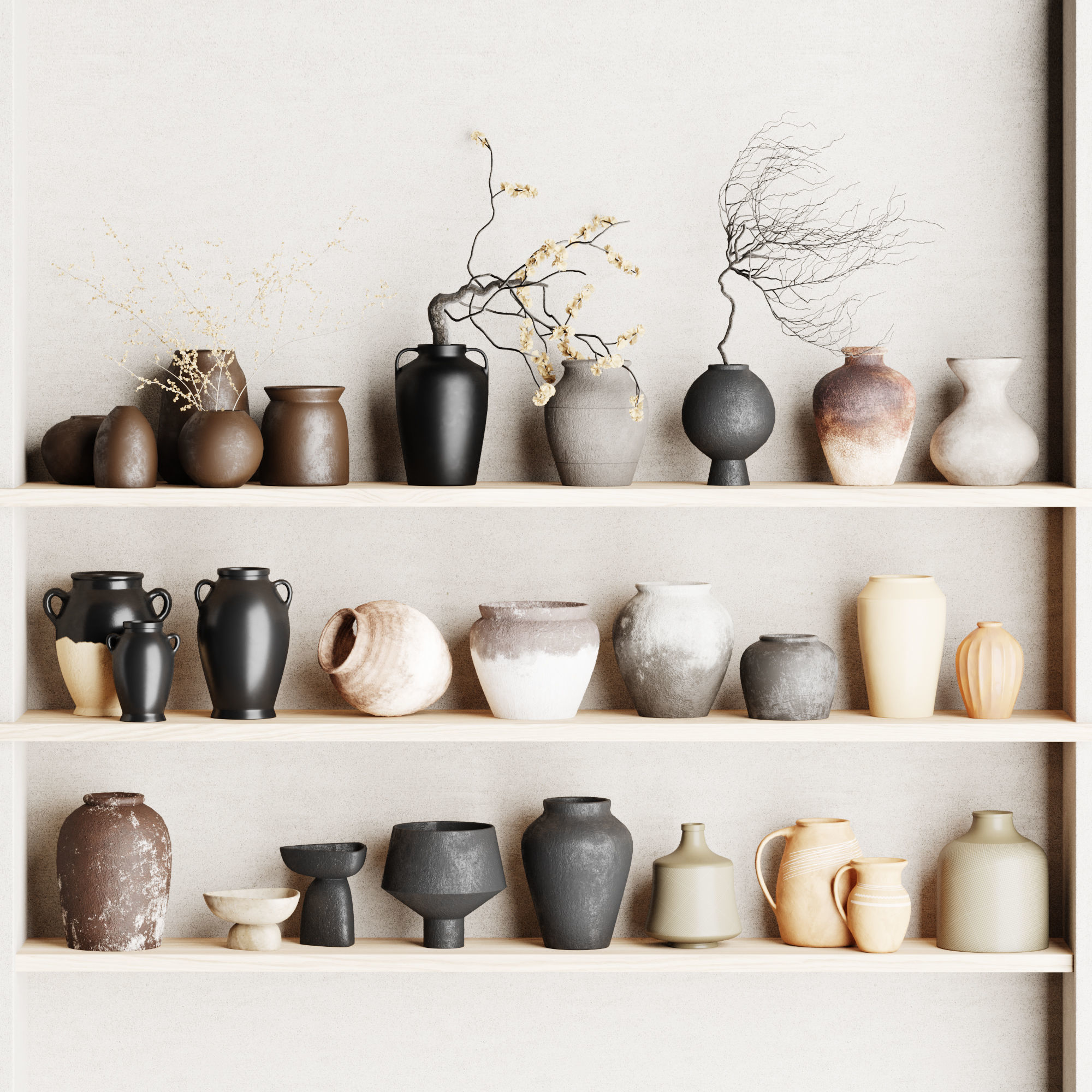 Set of decorative vases 001 3D model_1