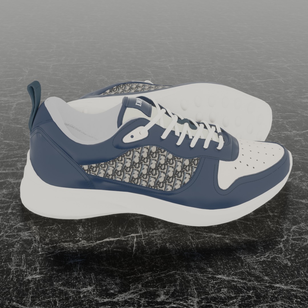 CHRISTIAN DIOR B25 3D SHOES - BLUE 3D model_4