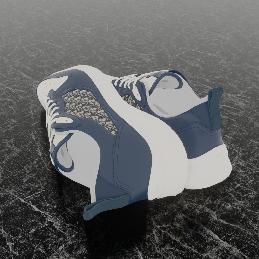 CHRISTIAN DIOR B25 3D SHOES - BLUE 3D model_6