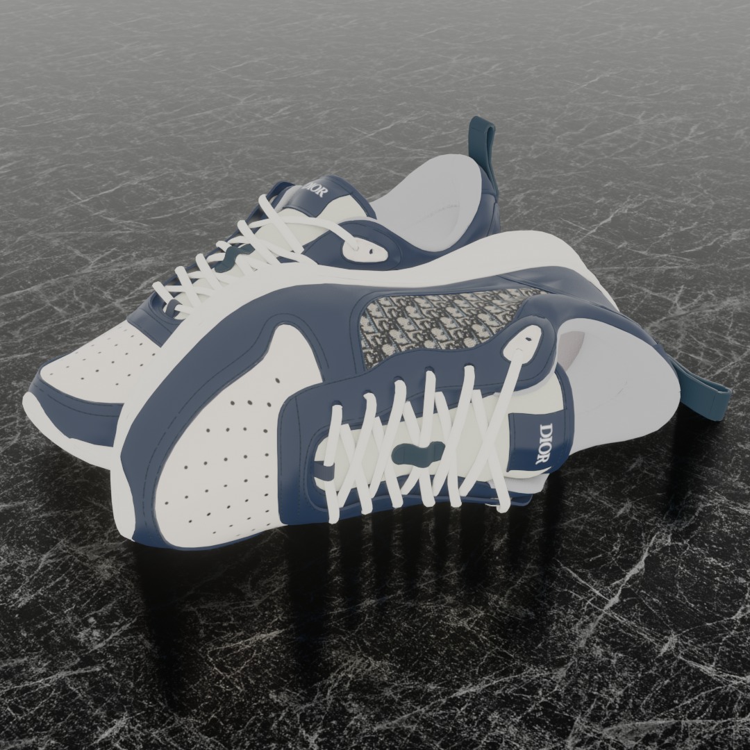 CHRISTIAN DIOR B25 3D SHOES - BLUE 3D model_1