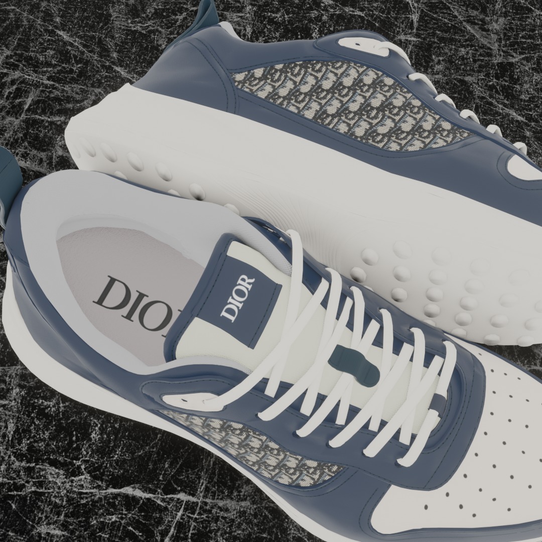 CHRISTIAN DIOR B25 3D SHOES - BLUE 3D model_9