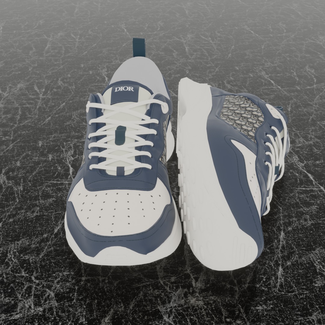CHRISTIAN DIOR B25 3D SHOES - BLUE 3D model_3