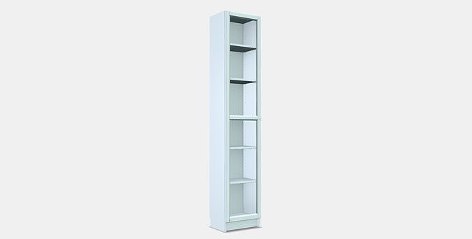 BILLY - OXBERG Bookcase with glass door 1 Low-poly 3D model