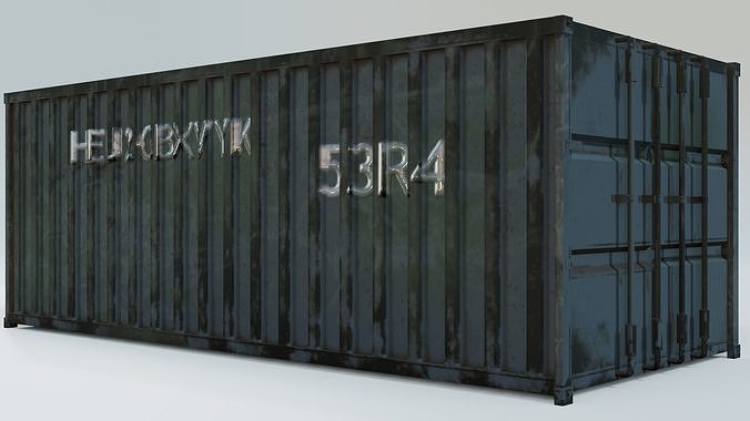 Cargo Container Mesh Low-poly 3D model 6