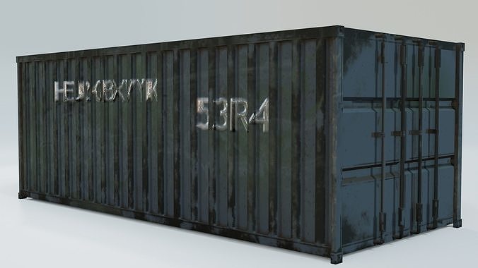 Cargo Container Mesh Low-poly 3D model 2