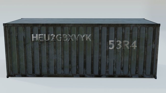 Cargo Container Mesh Low-poly 3D model 4