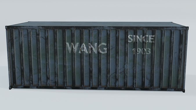Cargo Container Mesh Low-poly 3D model 5