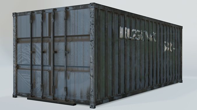 Cargo Container Mesh Low-poly 3D model 3