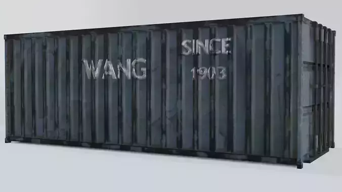 Cargo Container Mesh Low-poly 3D model