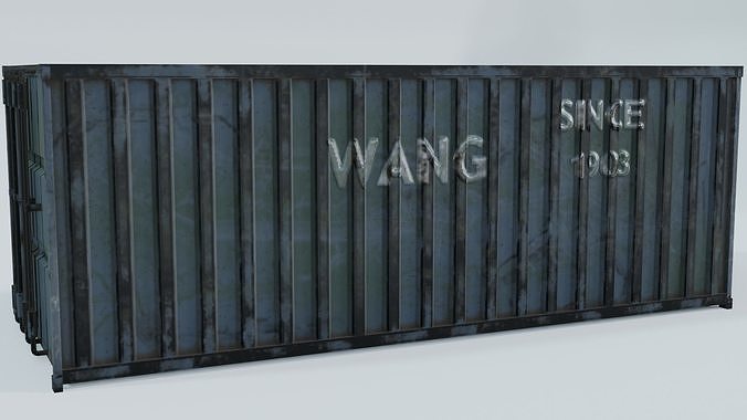 Cargo Container Mesh Low-poly 3D model 7