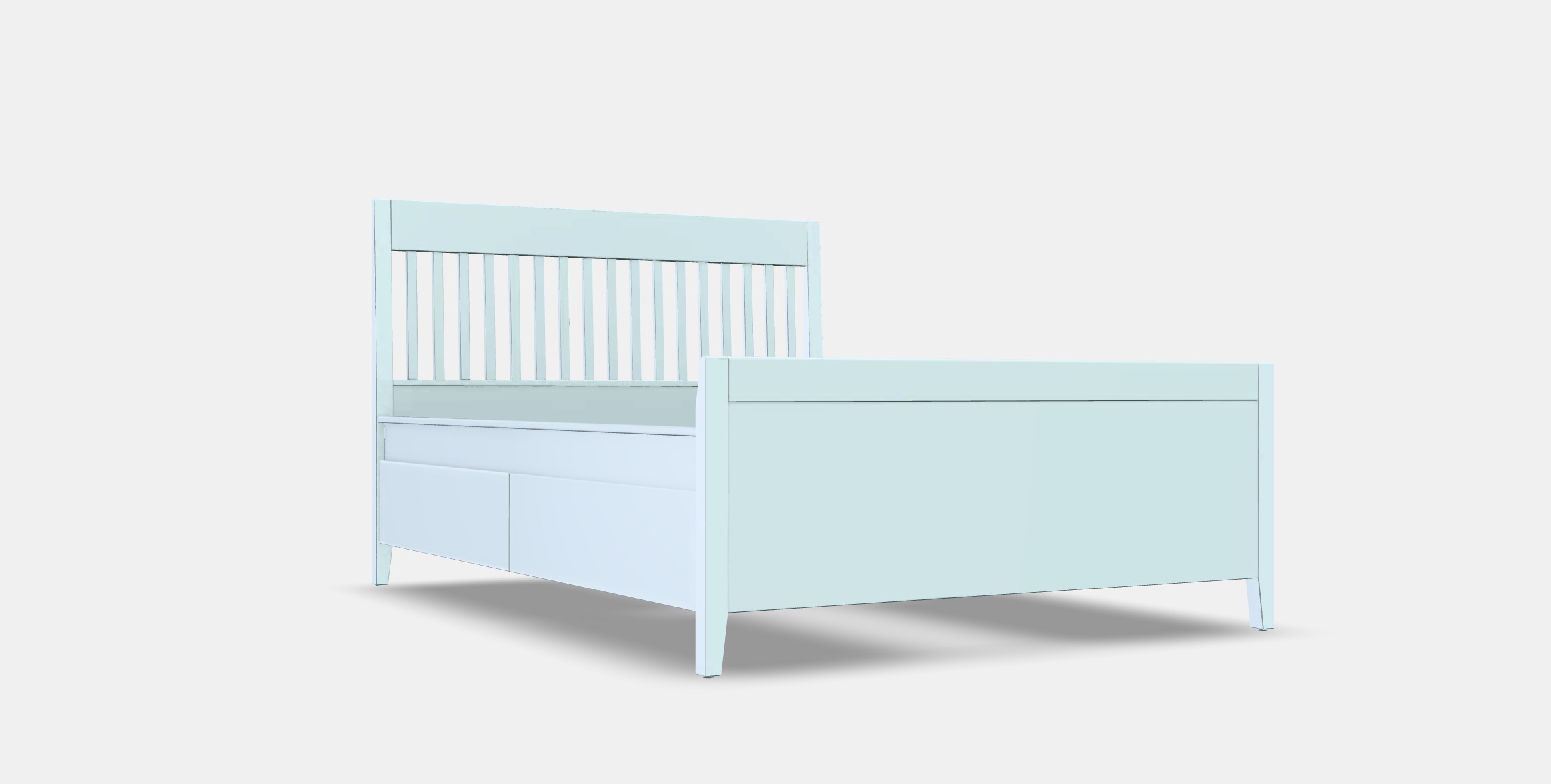 IDANAS Bed frame with storage 7 Low-poly 3D model_9