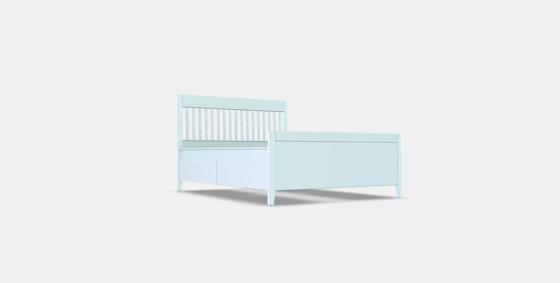 IDANAS Bed frame with storage 7 Low-poly 3D model_0