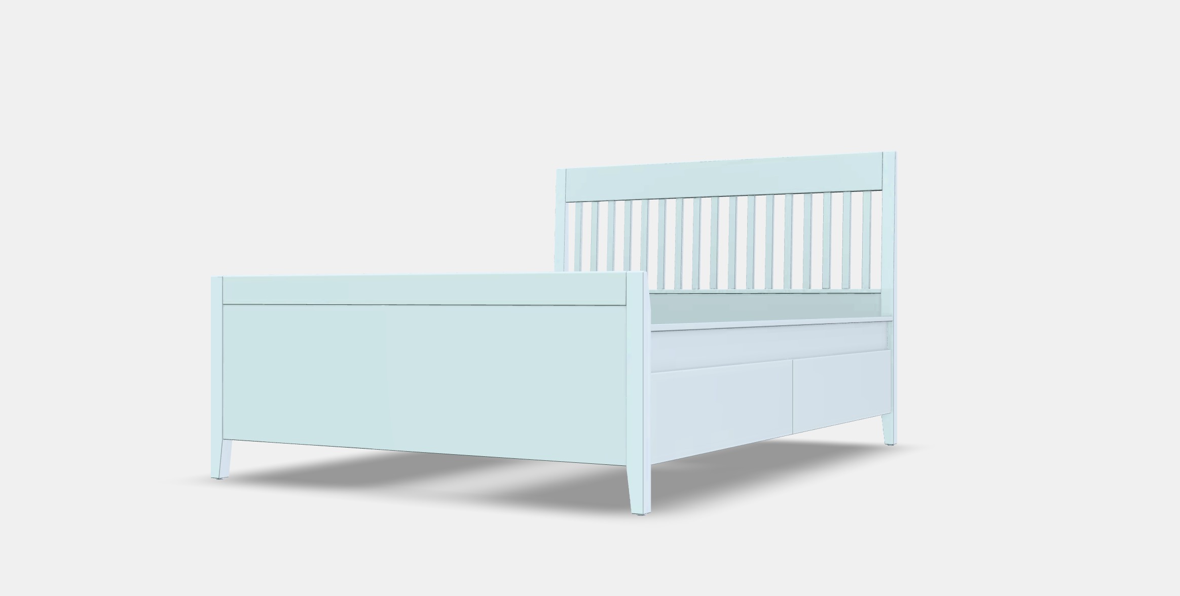 IDANAS Bed frame with storage 7 Low-poly 3D model_13