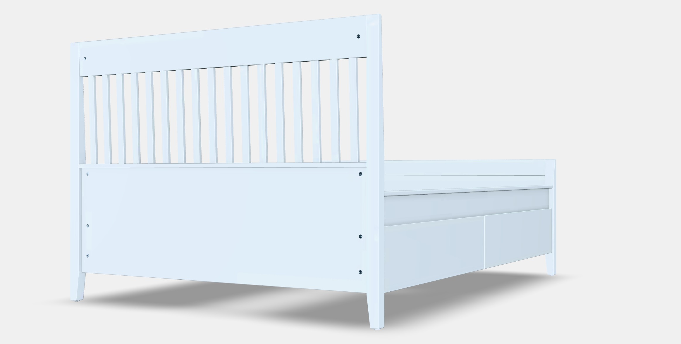 IDANAS Bed frame with storage 7 Low-poly 3D model_6