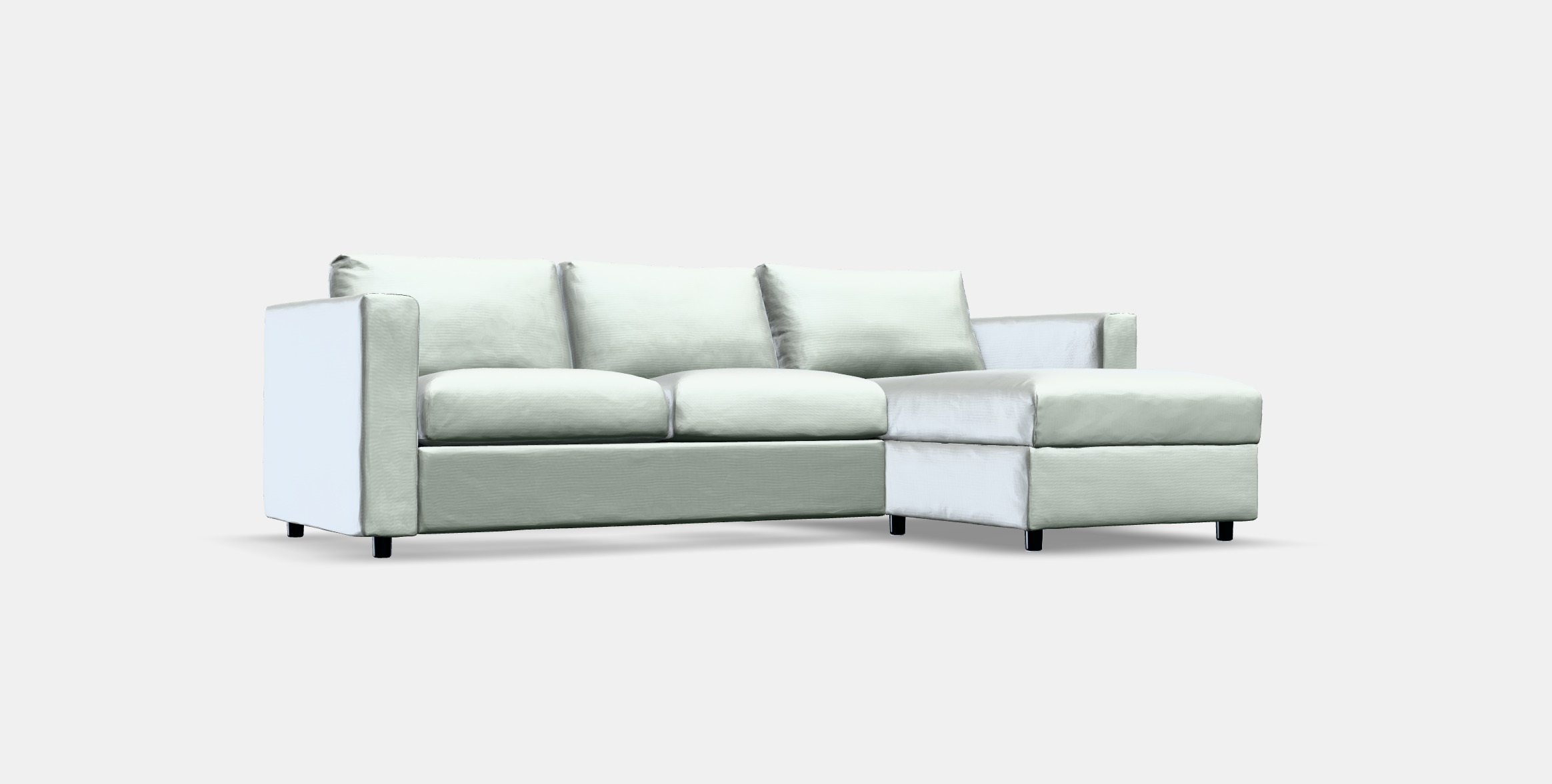 VIMLE Cover 3-seat sofa w chaise longue 2 Low-poly 3D model_10