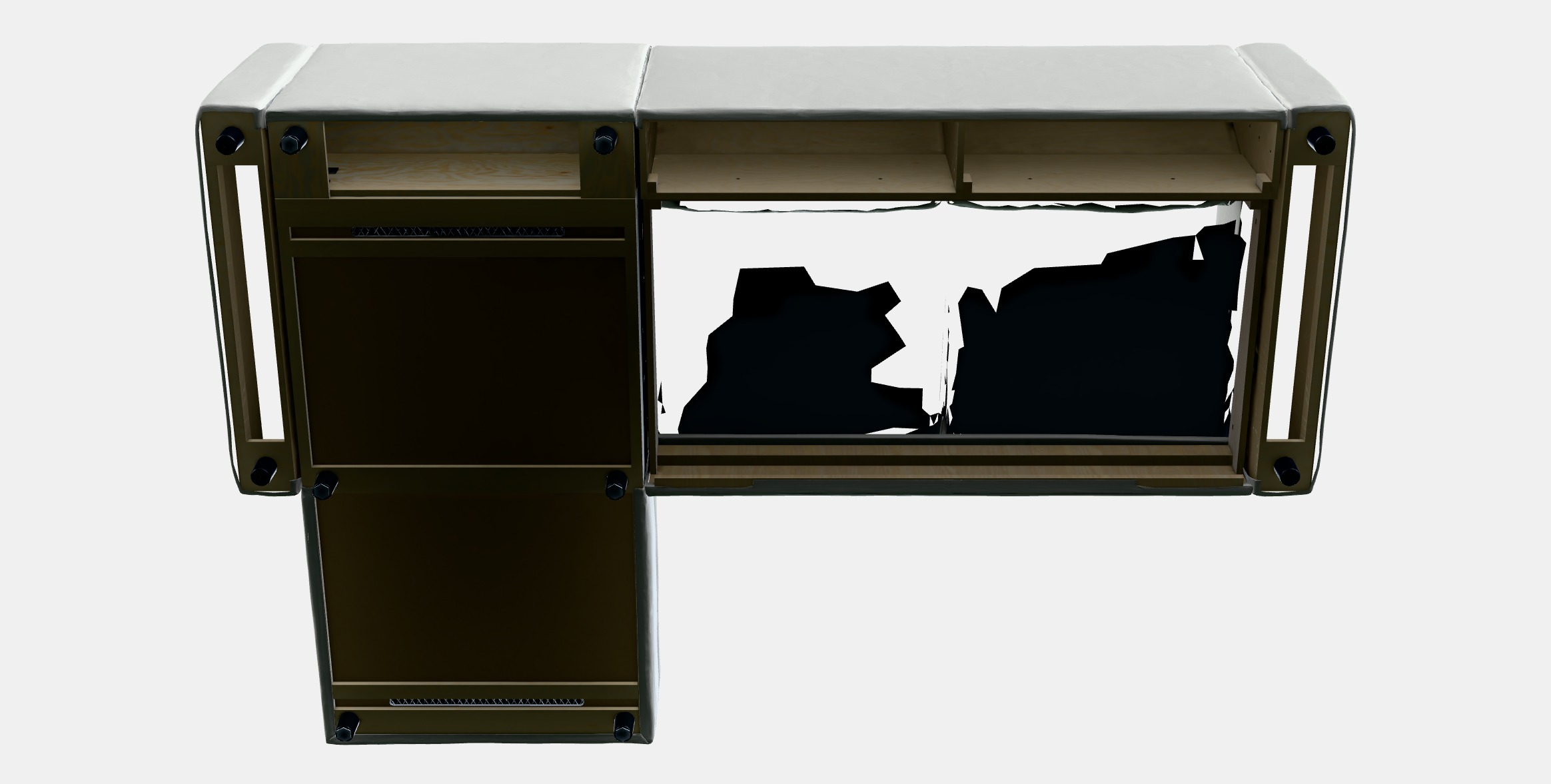 VIMLE Cover 3-seat sofa w chaise longue 2 Low-poly 3D model_7