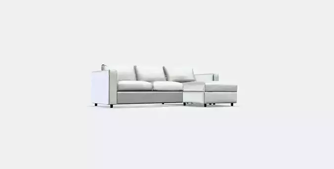 VIMLE Cover 3-seat sofa w chaise longue 2 Low-poly 3D model