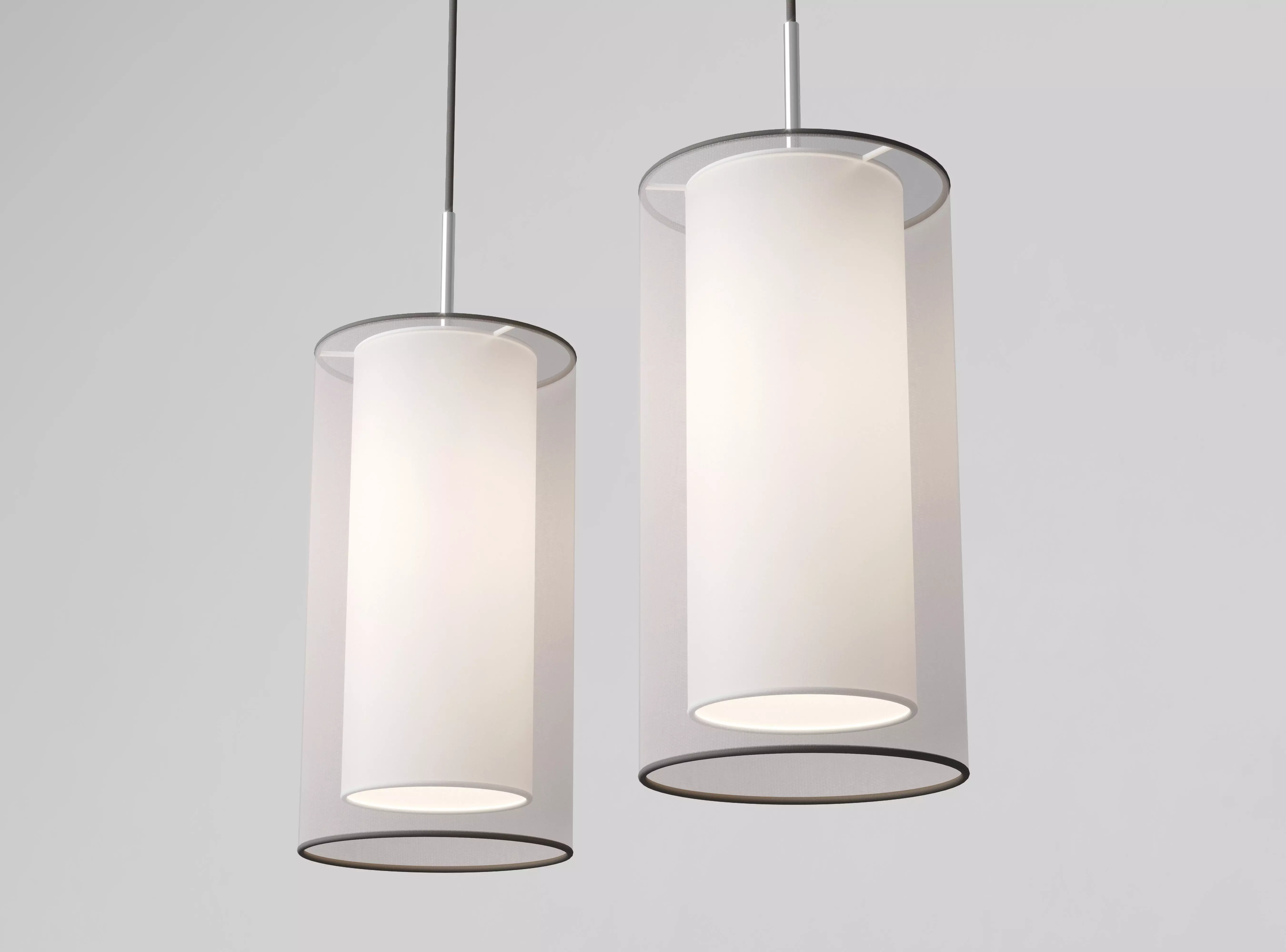Faro Barcelona SABA Matt nickel pendant lamp 1L 3D model_0
