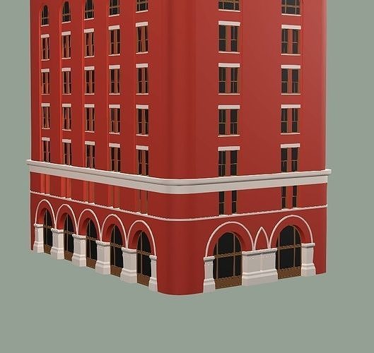 Modern Residential building Low-Poly 3d Model Low-poly 3D model