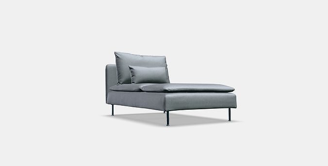 SODERHAMN Cover for chaise longue 1 Low-poly 3D model