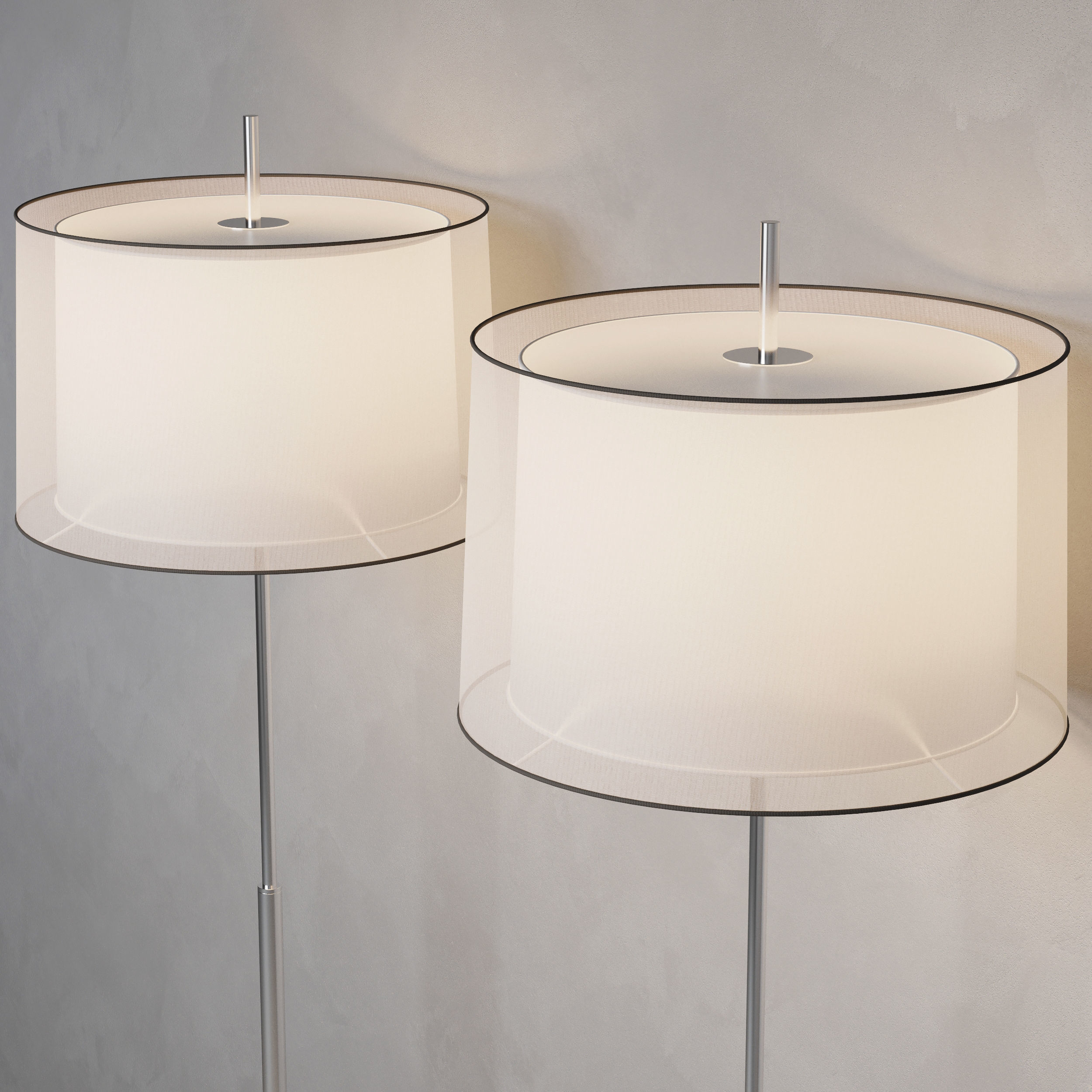 Faro Barcelona SABA Matt nickel floor lamp 3D model_6