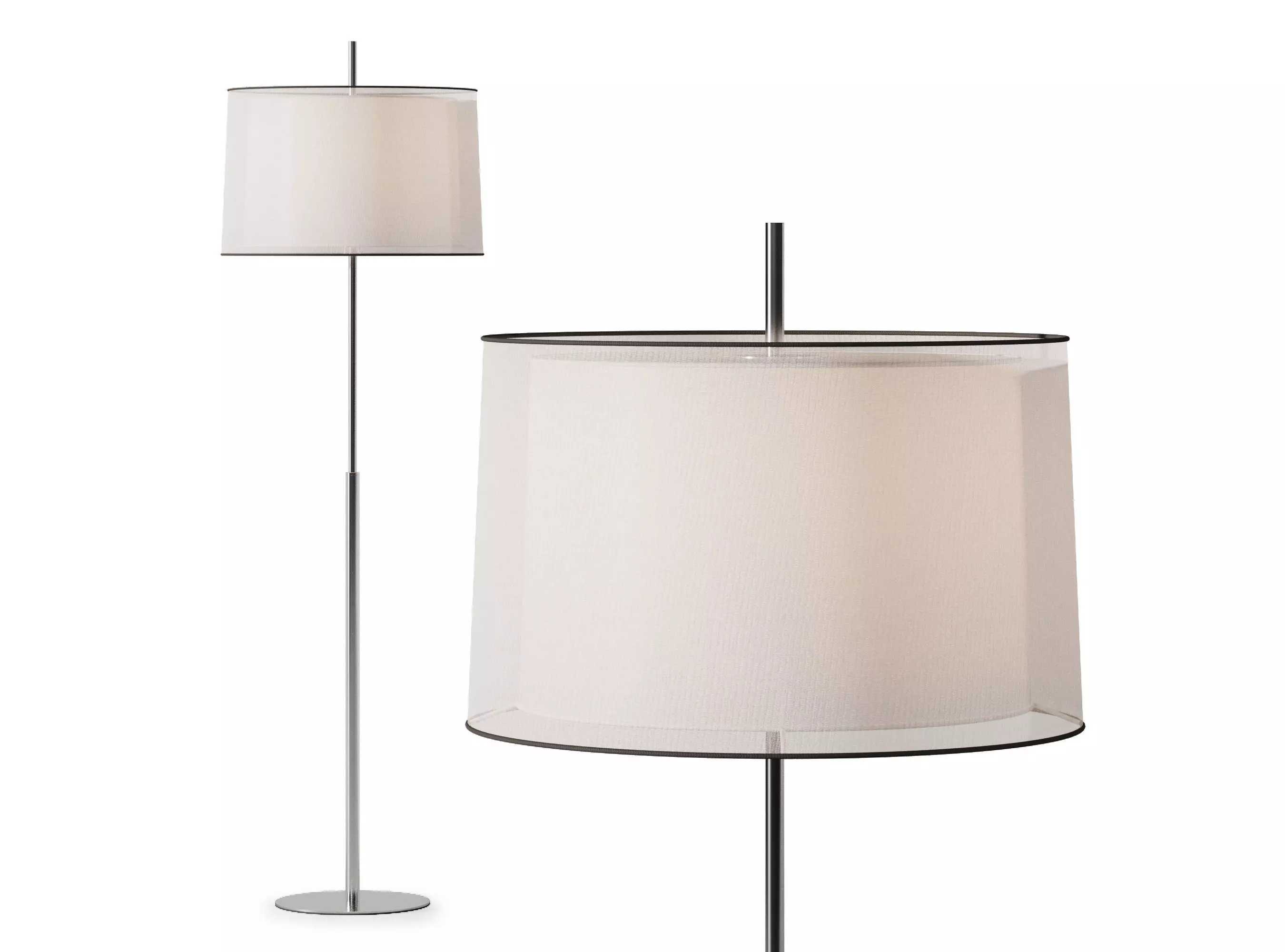 Faro Barcelona SABA Matt nickel floor lamp 3D model_0