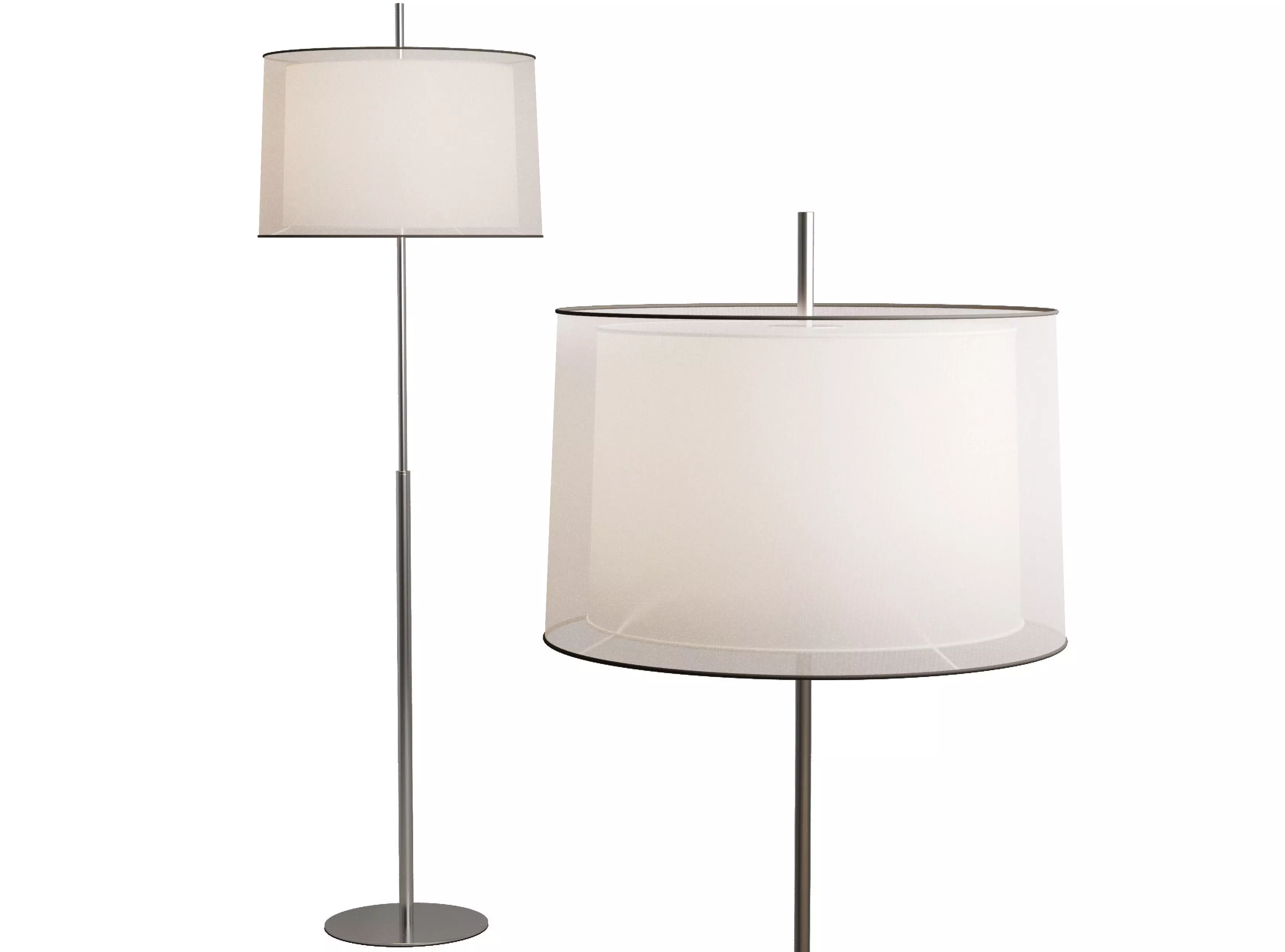 Faro Barcelona SABA Matt nickel floor lamp 3D model_4