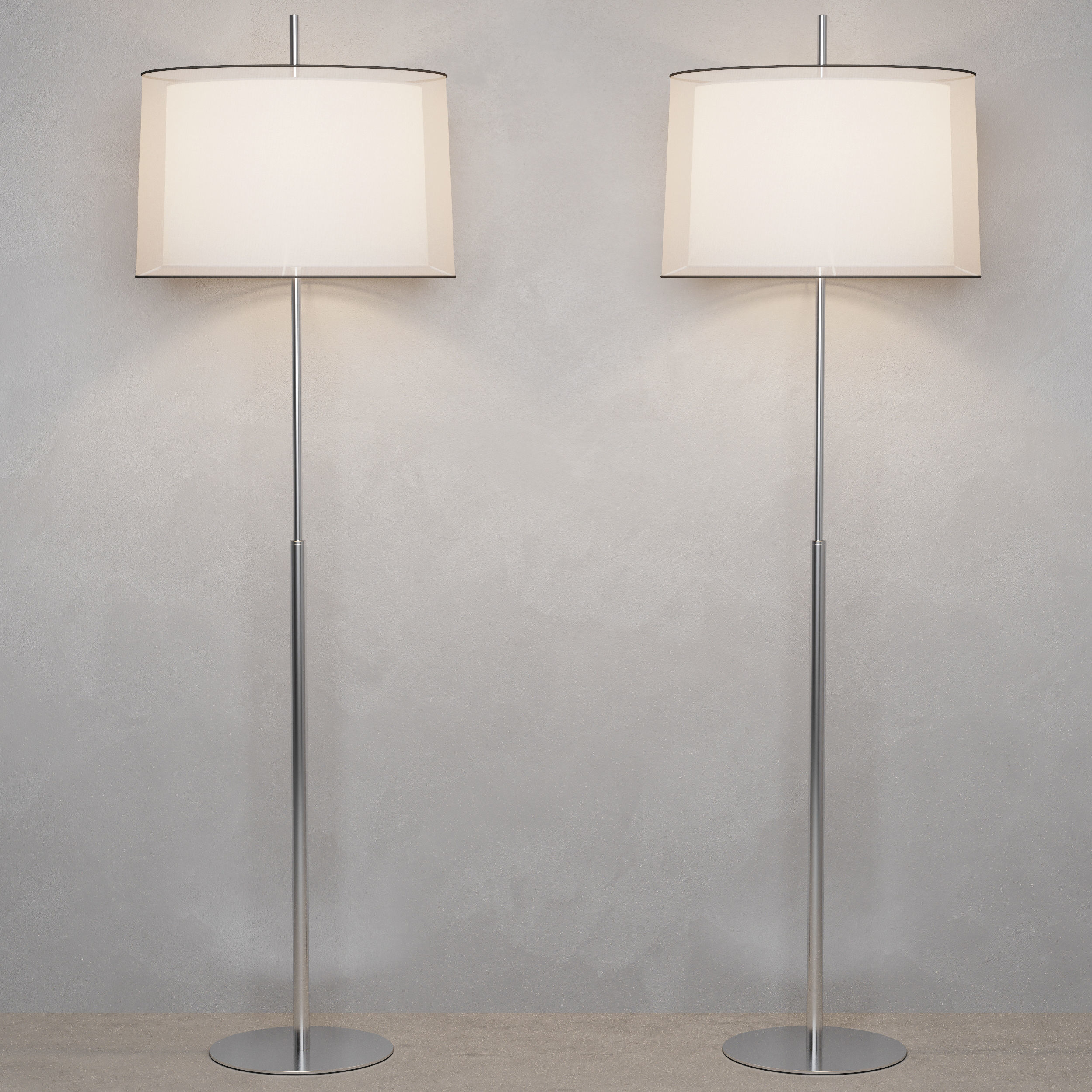 Faro Barcelona SABA Matt nickel floor lamp 3D model_7
