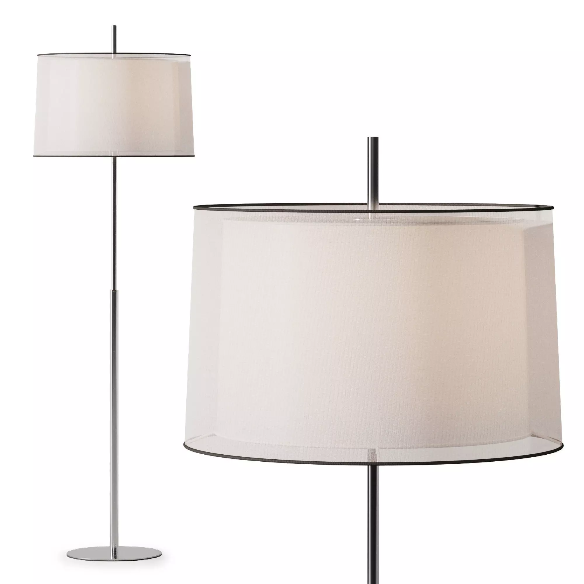 Faro Barcelona SABA Matt nickel floor lamp 3D model_2