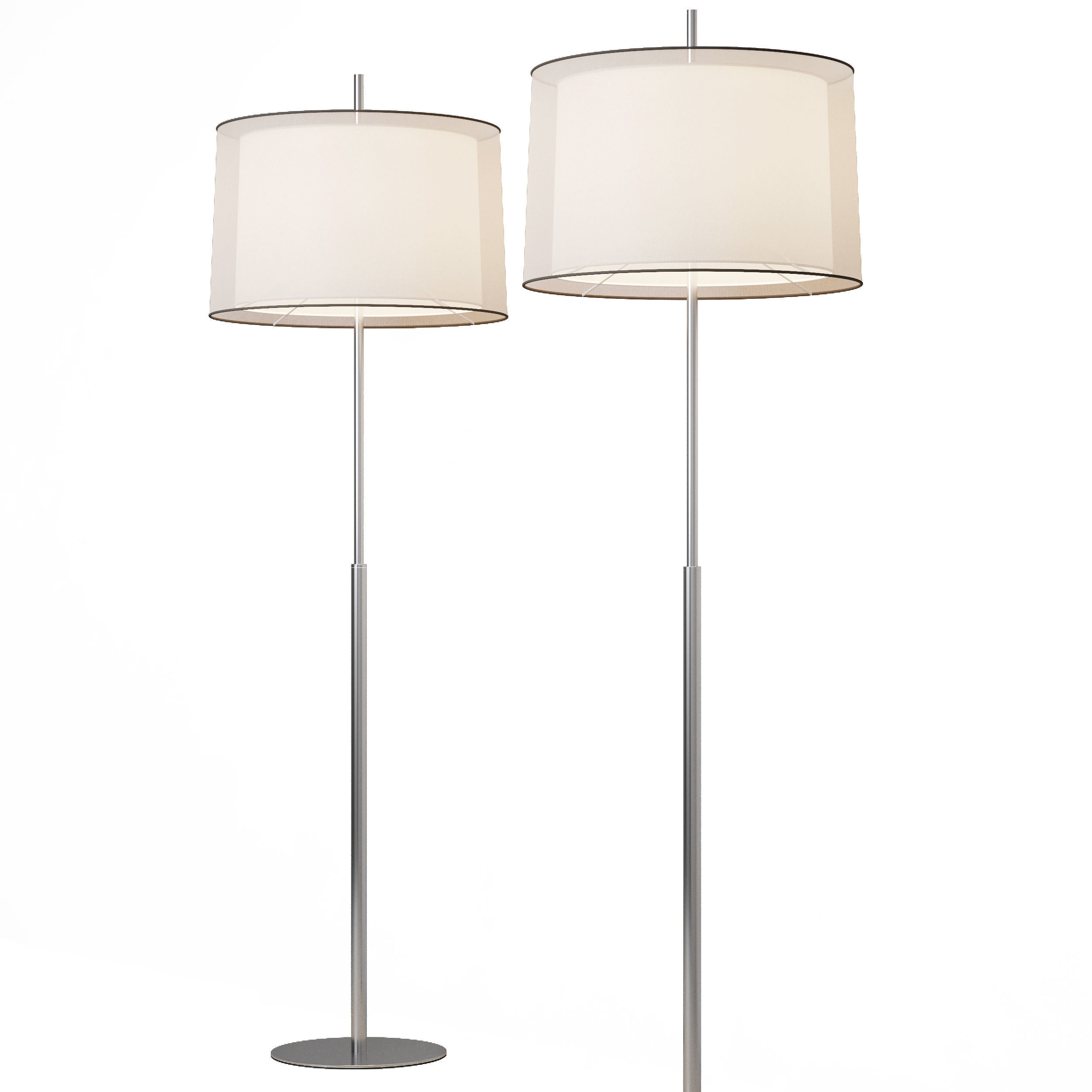 Faro Barcelona SABA Matt nickel floor lamp 3D model_3