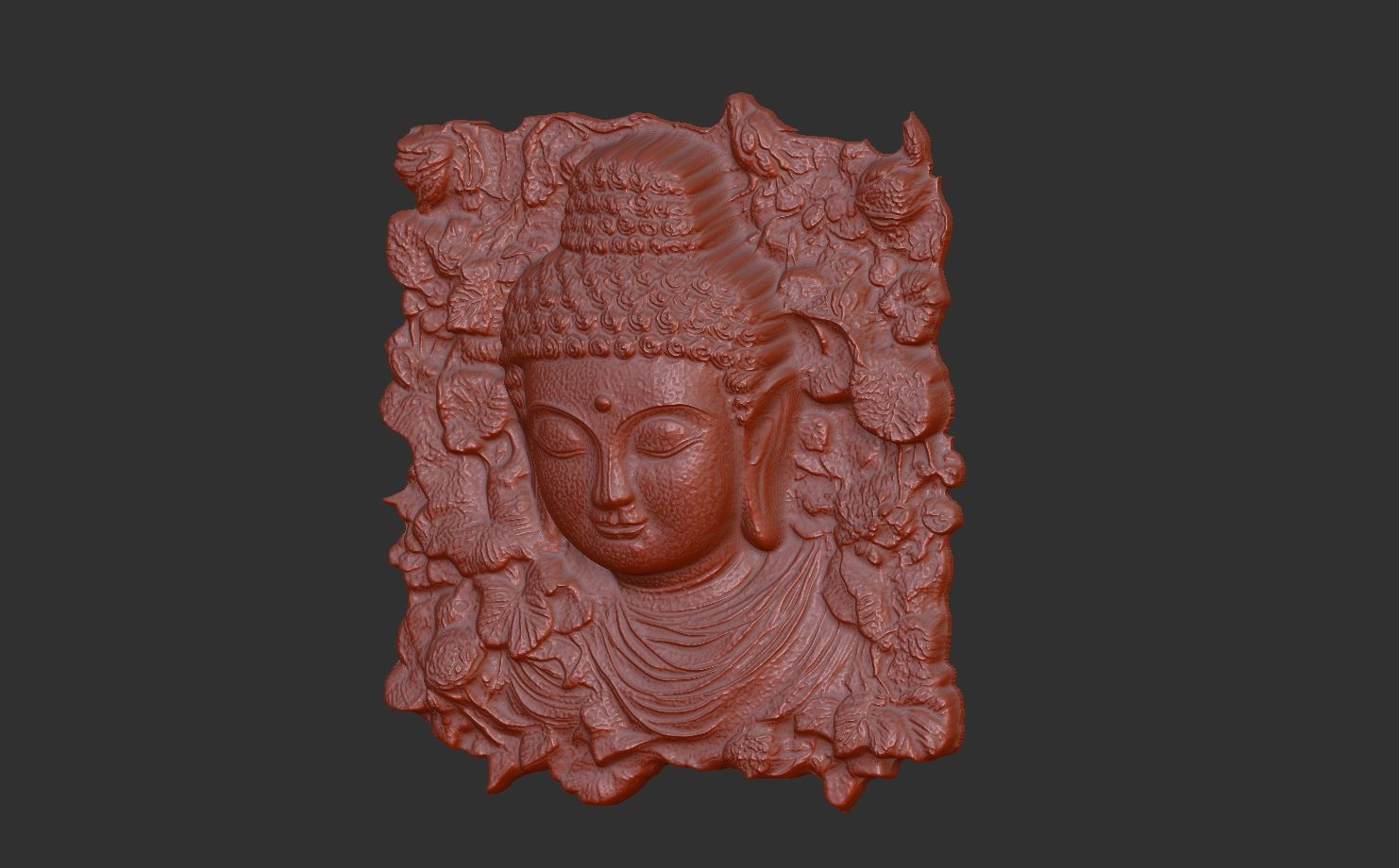 buddha wall decoration cnc baserelife 3D print model_3