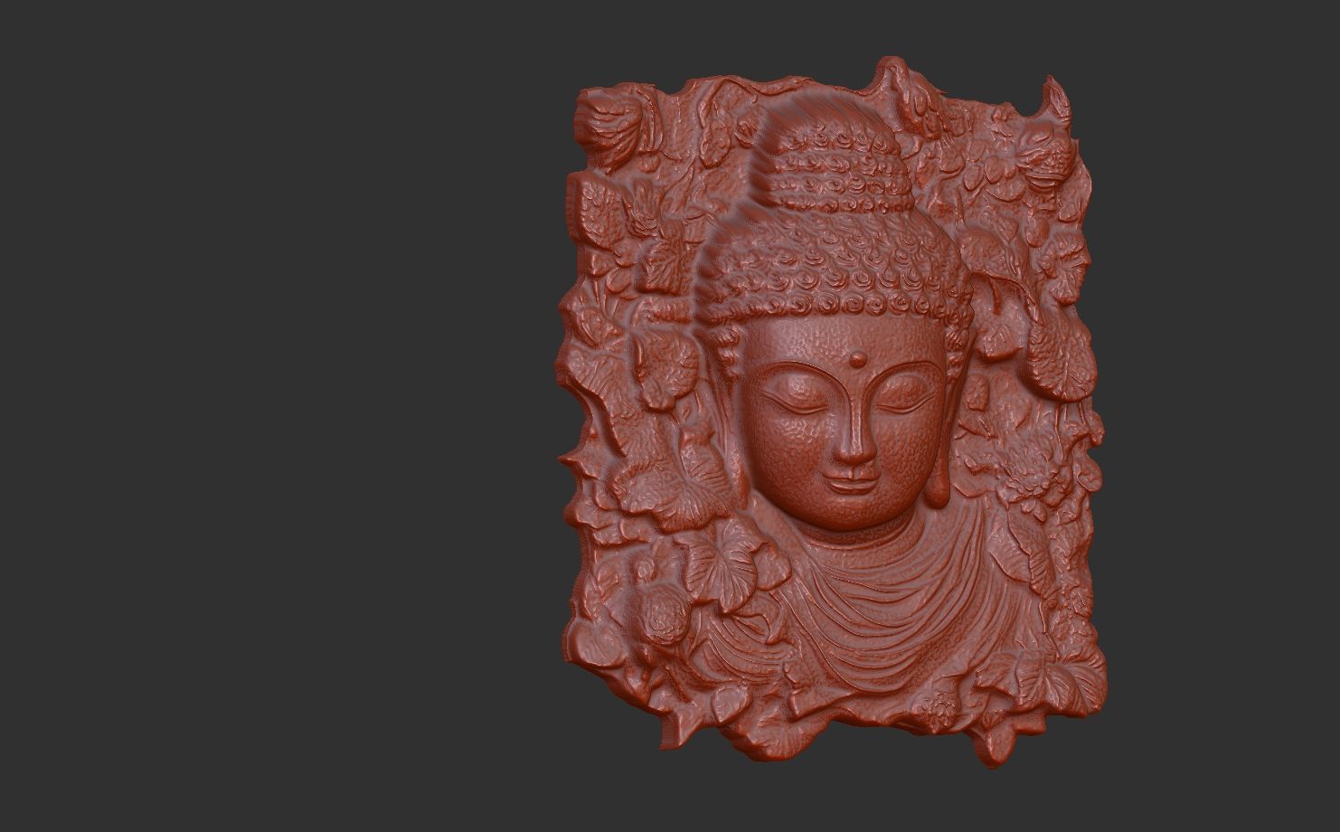buddha wall decoration cnc baserelife 3D print model_4