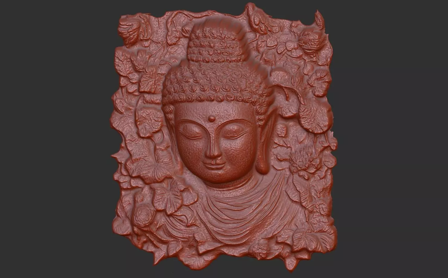 buddha wall decoration cnc baserelife 3D print model_0