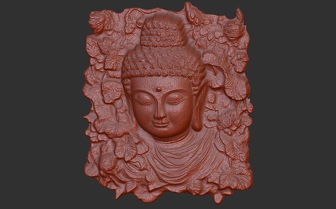 buddha wall decoration cnc baserelife 3D print model