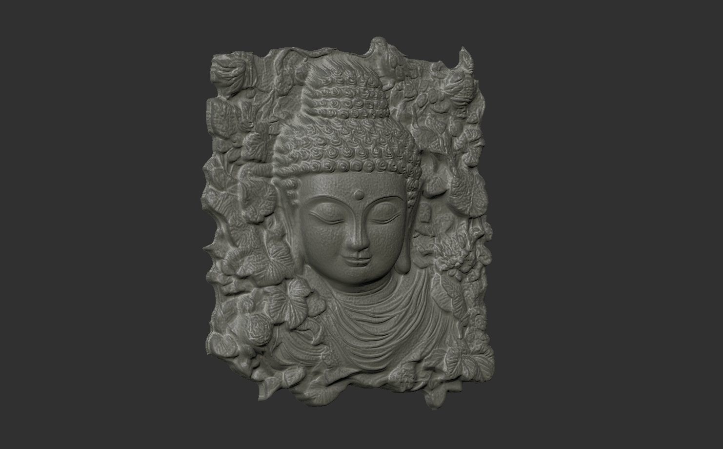buddha wall decoration cnc baserelife 3D print model_8