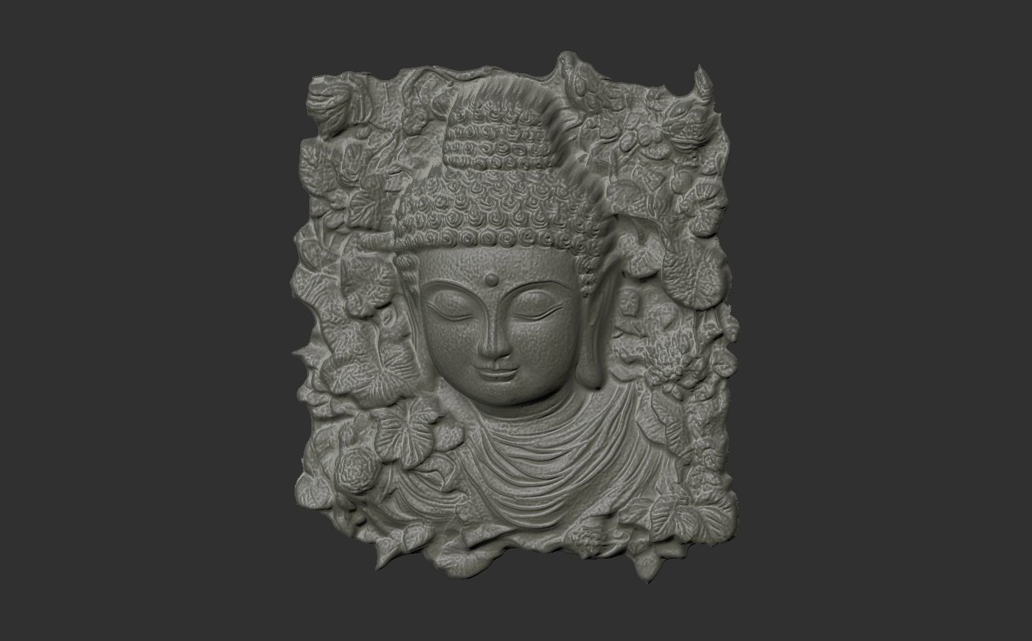 buddha wall decoration cnc baserelife 3D print model_1